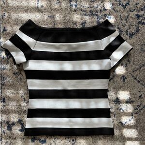 Black and White Striped Top